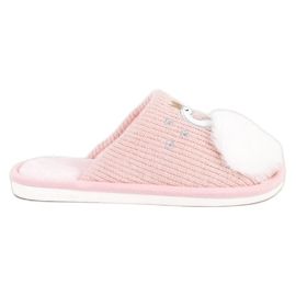 Bona Pantuflas cálidas con aplicación blanco rosa