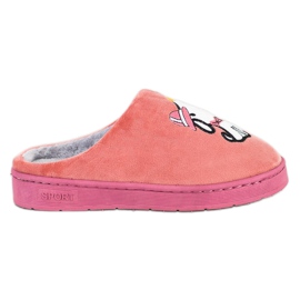 Bona Zapatillas cómodas con aplicación naranja rosado