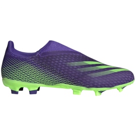 Botas de fútbol adidas X Ghosted.3 Ll Fg M EG8164 verde, púrpura púrpura