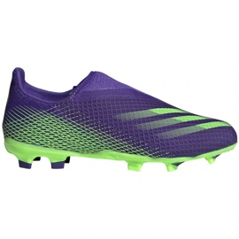 Botas de fútbol adidas X Ghosted.3 Ll Fg Jr EH2015 verde, púrpura púrpura