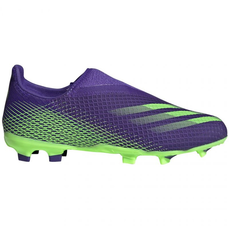 Botas de fútbol adidas X Ghosted.3 Ll Fg Jr EH2015 verde, violeta violeta