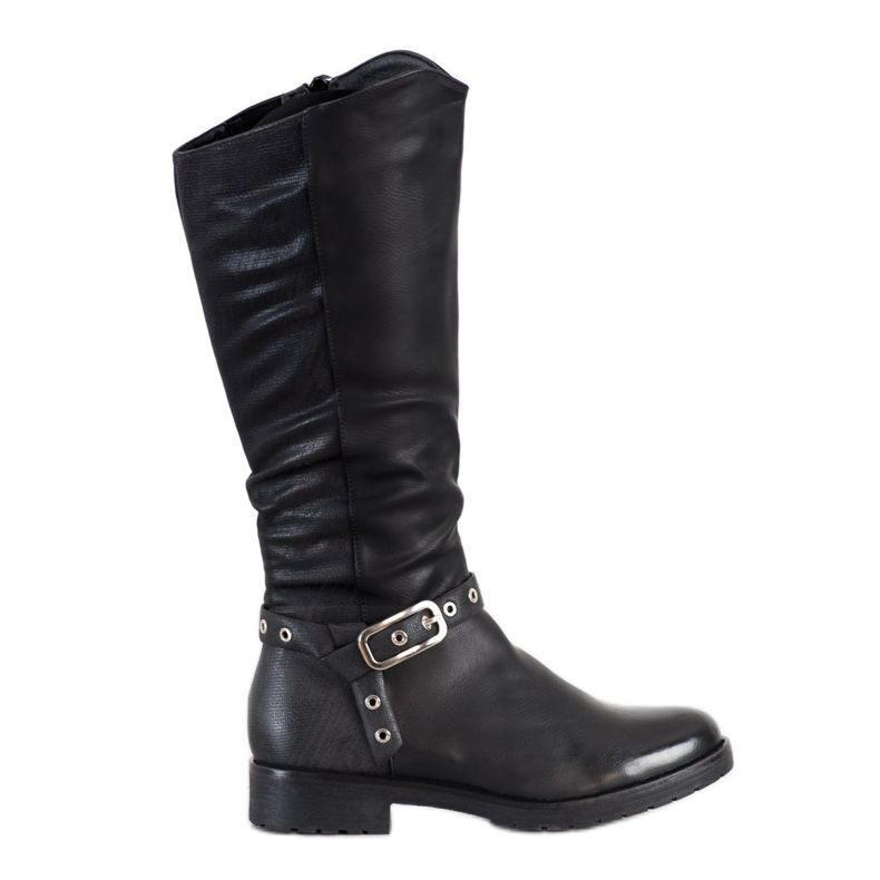 Bella Paris Botas con hebilla decorativa negro