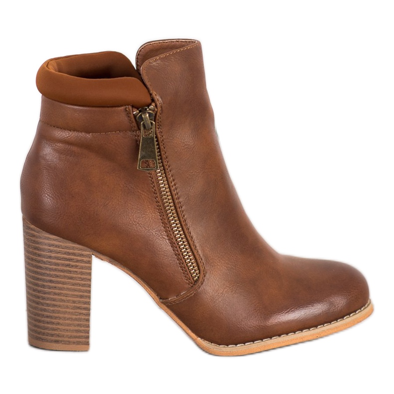 Super Mode Botas clásicas con cremallera marrón