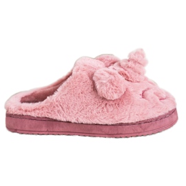 Bona Pantuflas de unicornio para mujer rosa