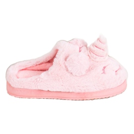 Bona Pantuflas de unicornio para mujer rosado
