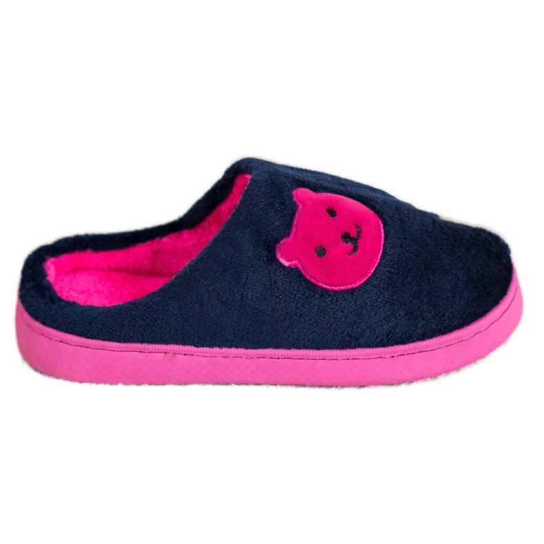Bona Pantuflas calientes azul marino rosado