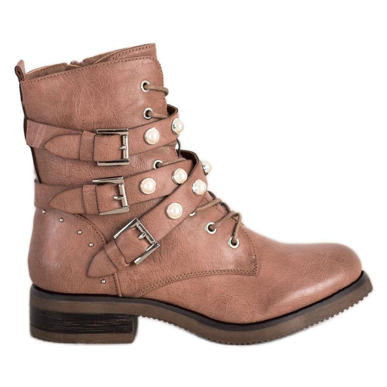 Super Me Botas con perlas marrón Super Me Botas con perlas marrón