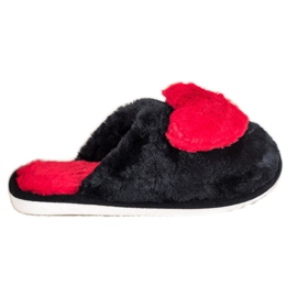 Bona Zapatillas con un corazón negro rojo