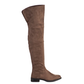 SHELOVET Botas con estilo sobre la rodilla marrón