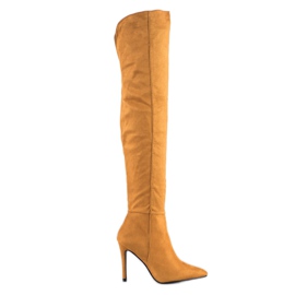 Small Swan Botas de tacón sexy amarillo Small Swan Botas de tacón sexy amarillo