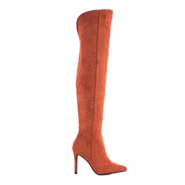 Small Swan Botas de tacón sexy naranja