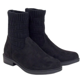 Botas con parte superior de suéter negro E2100 Negro