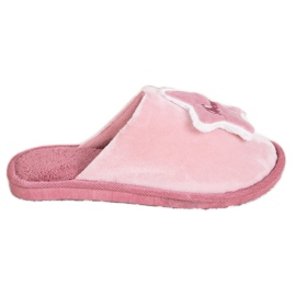 Bona Cómodas pantuflas de ensueño blanco rosa