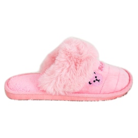 Bona Pantuflas Con Piel De Oso rosa