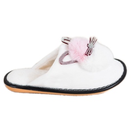Bona Pantuflas Con Circonita Cúbica blanco rosado
