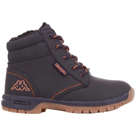 Zapatos infantiles Kappa Cammy Fur T negro y naranja 260637T 6744