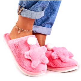 Pantuflas De Mujer Con Piel Y Estrella Rosa Noche-Noche