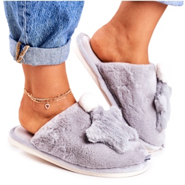 Pantuflas de Mujer con Piel y Gris Estrella Noche-Noche