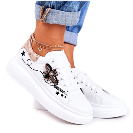 Zapatos Deportivos De Mujer Zapatillas Deportivas Con Mosca Blanco Golden Amour
