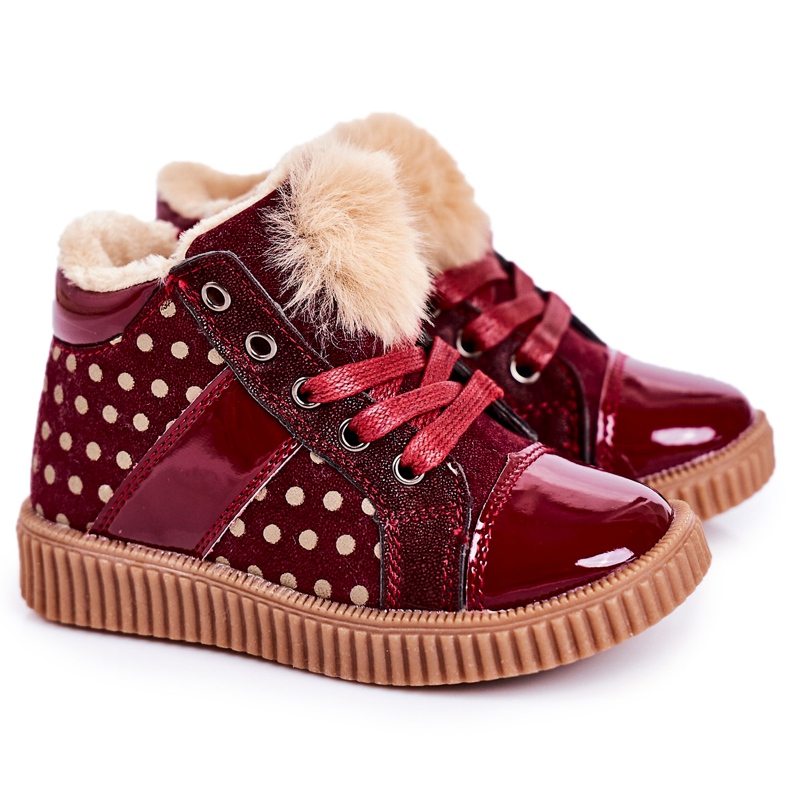 PL1 Botas Calientes Infantiles Zapatillas Deportivas De Lunares Rojo Anastasia PL1 Botas Calientes Infantiles Zapatillas Deportivas De Lunares Rojo Anastasia