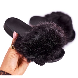 PS1 Pantuflas de piel de fashionista negras para niños negro