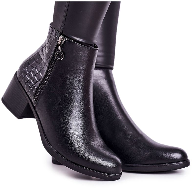 PJ1 De Mujer Abrigos Botas De Tacón Alto Estampado Animal Negro Confianza