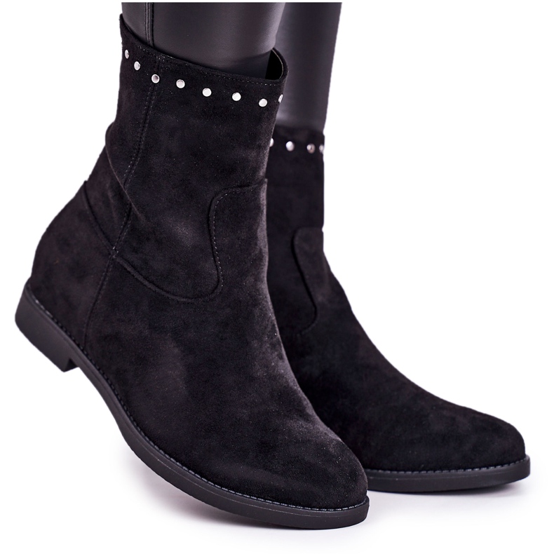 PJ1 Botas de mujer negras con aislamiento y ante con pedrería Performance negro PJ1 Botas de mujer negras con aislamiento y ante con pedrería Performance negro
