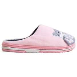 Bona Zapatillas de bienvenida a casa rosado gris