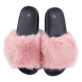 Pantuflas con pelo rosa sucio CK107P D.PINK rosado