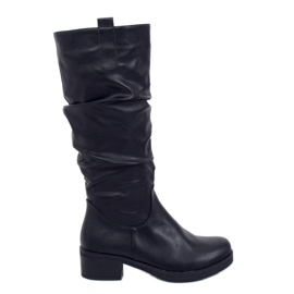 Botas negras de tacón bajo J19-87 Black negro