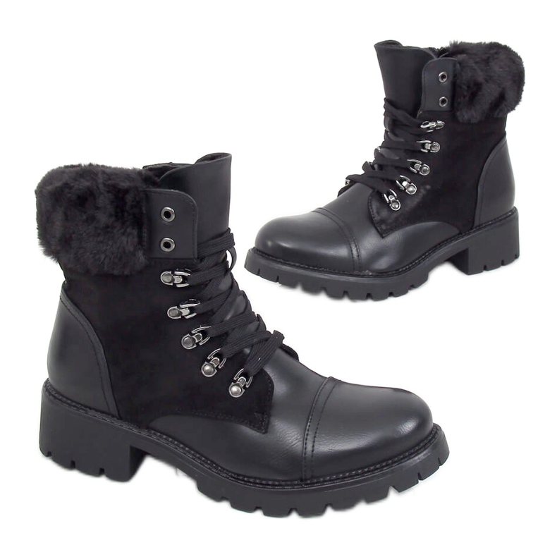 Botas negras con cordones 4063 Black negro Botas negras con cordones 4063 Black negro