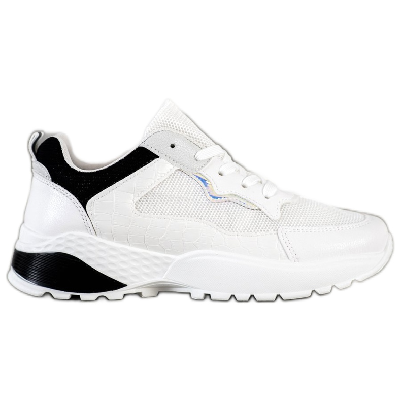 SHELOVET Zapatillas con inserciones negras blanco negro gris
