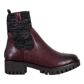 M.Daszyński Botas sin cordones en la plataforma rojo