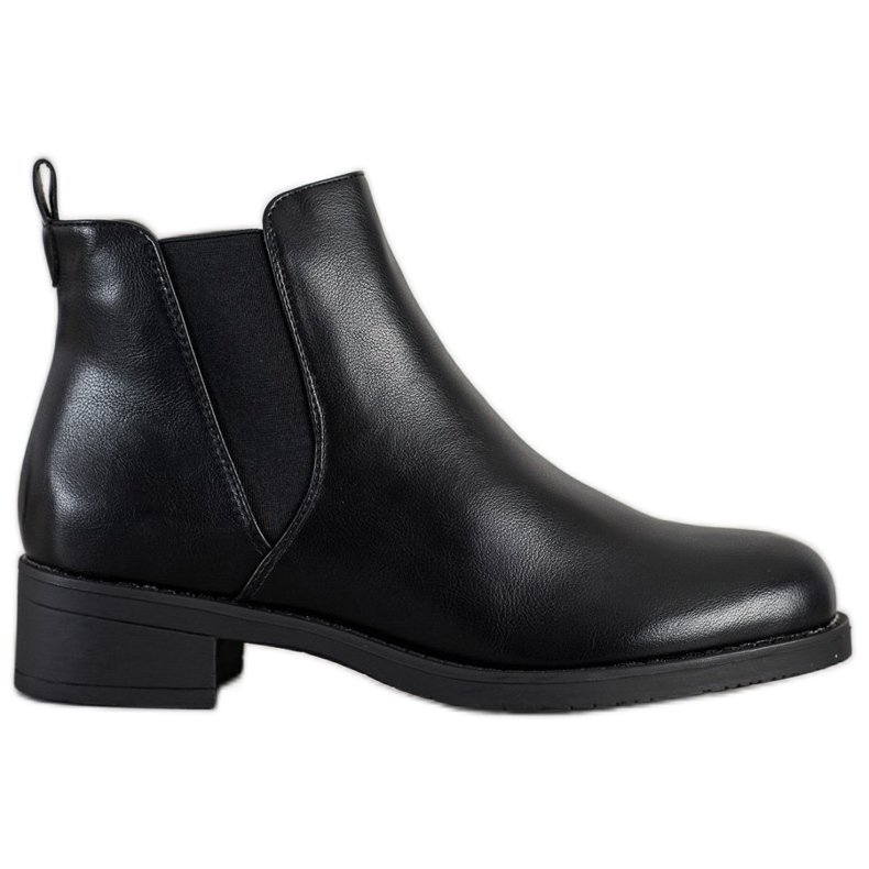 Ideal Shoes Botines Chelsea de piel ecológica negro