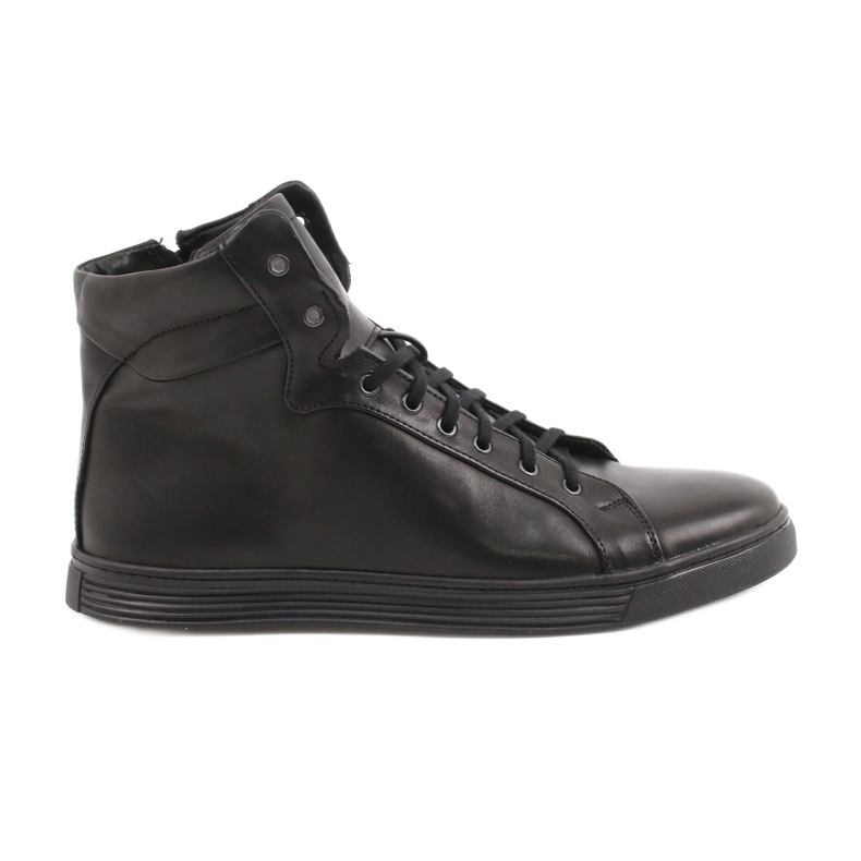 Zapatillas de cuero para hombre KENT negro Chris Zapatillas de cuero para hombre KENT negro Chris