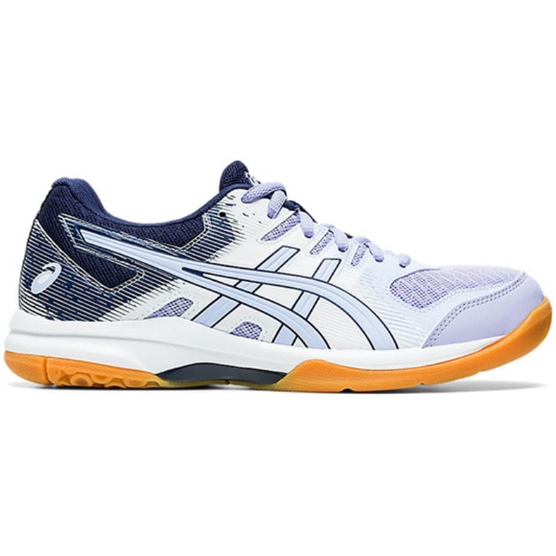 Zapatillas de voleibol Asics Gel Rocket 9 blanco-violeta para mujer 1072A034 103