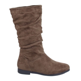 Botas de mujer tacón plano J19-92 Caqui verde