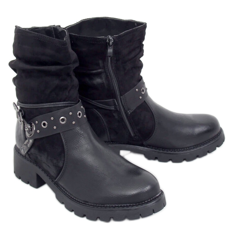 Negro 4514 Botas negras en el protector