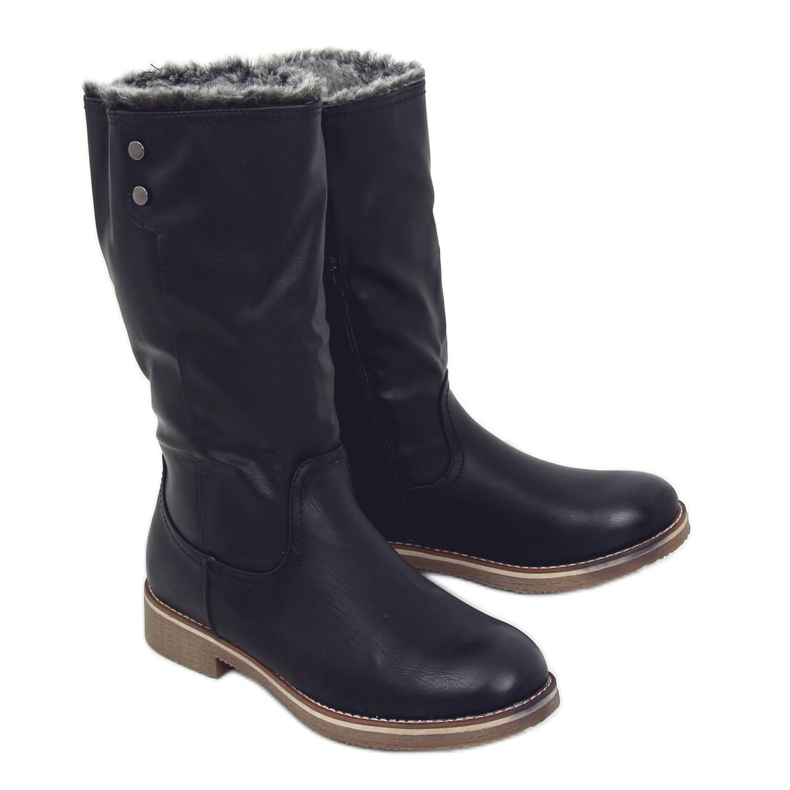 Botas negras con pelo 1089-PA Black negro