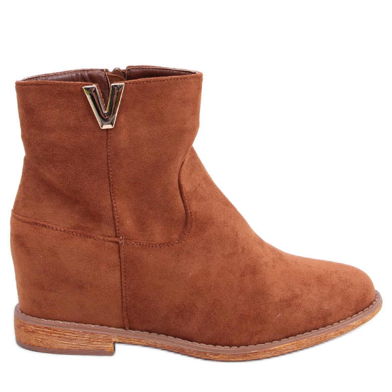 BM Botas sobre una cuña oculta camel ZT1013 Camel marrón
