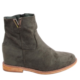 Verde ZT1013 Botas verdes en una cuña oculta Verde ZT1013 Botas verdes en una cuña oculta