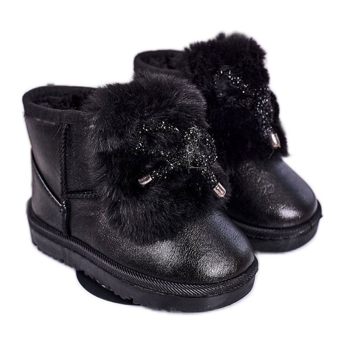 Botas de nieve para niños con piel Aurora Negra negro