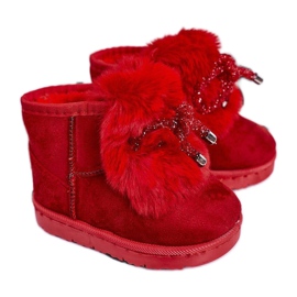 Botas de nieve para niños con piel de ante rojo Amelia