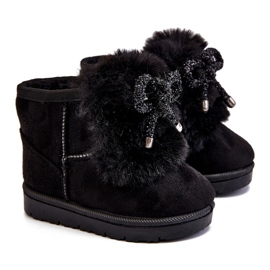 Botas de nieve para niños negras con piel de ante Amelia negro