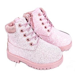 Botas cálidas de brocado para niños Trappers Pink Mermaid rosado