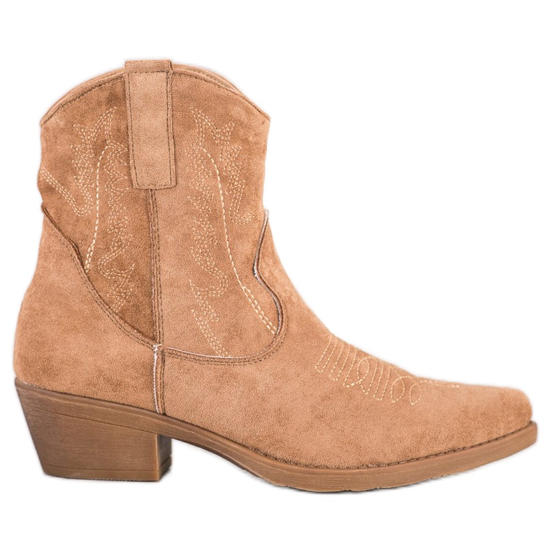 Ideal Shoes Botas de vaquero con ante beige Ideal Shoes Botas de vaquero con ante beige