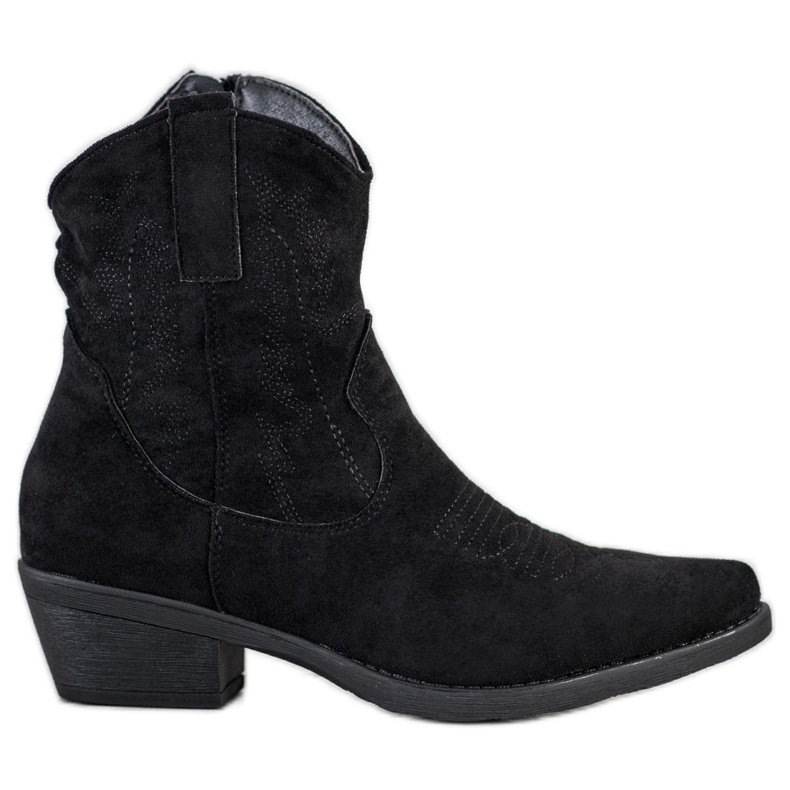 Ideal Shoes Botas de vaquero con ante negro