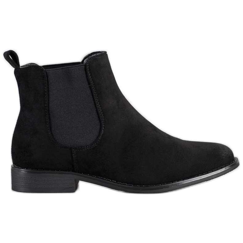 Ideal Shoes Botines Chelsea de ante negro