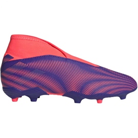 Botas de fútbol adidas Nemeziz.3 Ll Fg Jr EH0583 naranja, morado, rosa violeta Botas de fútbol adidas Nemeziz.3 Ll Fg Jr EH0583 naranja, morado, rosa violeta