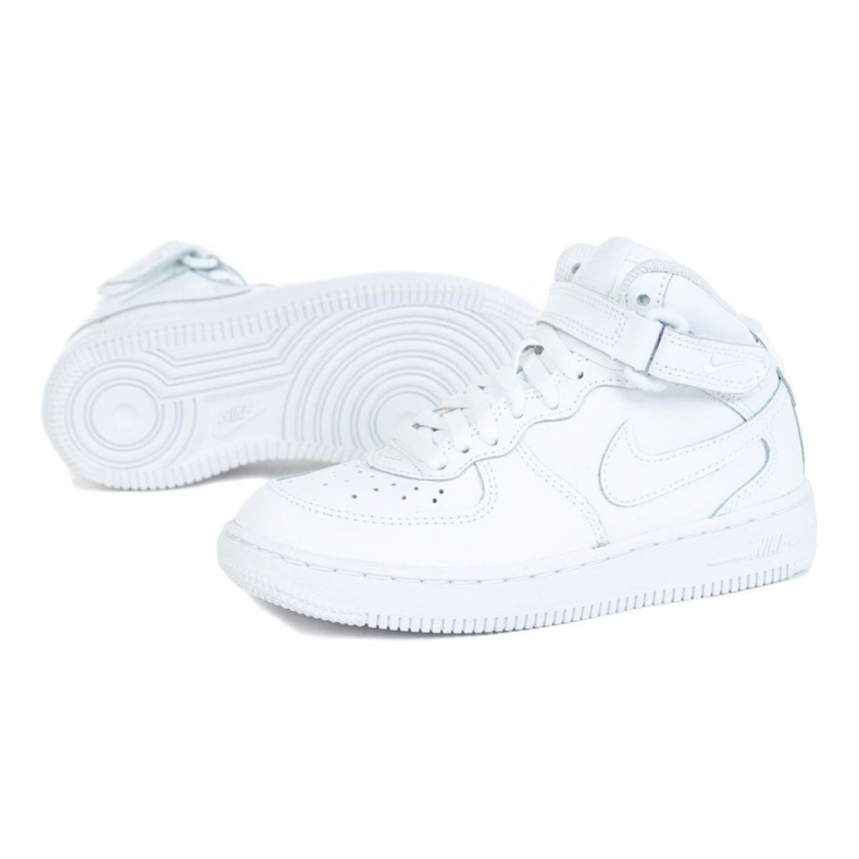 Nike Force 1 Mid Ps Jr 314196-113 blanco negro